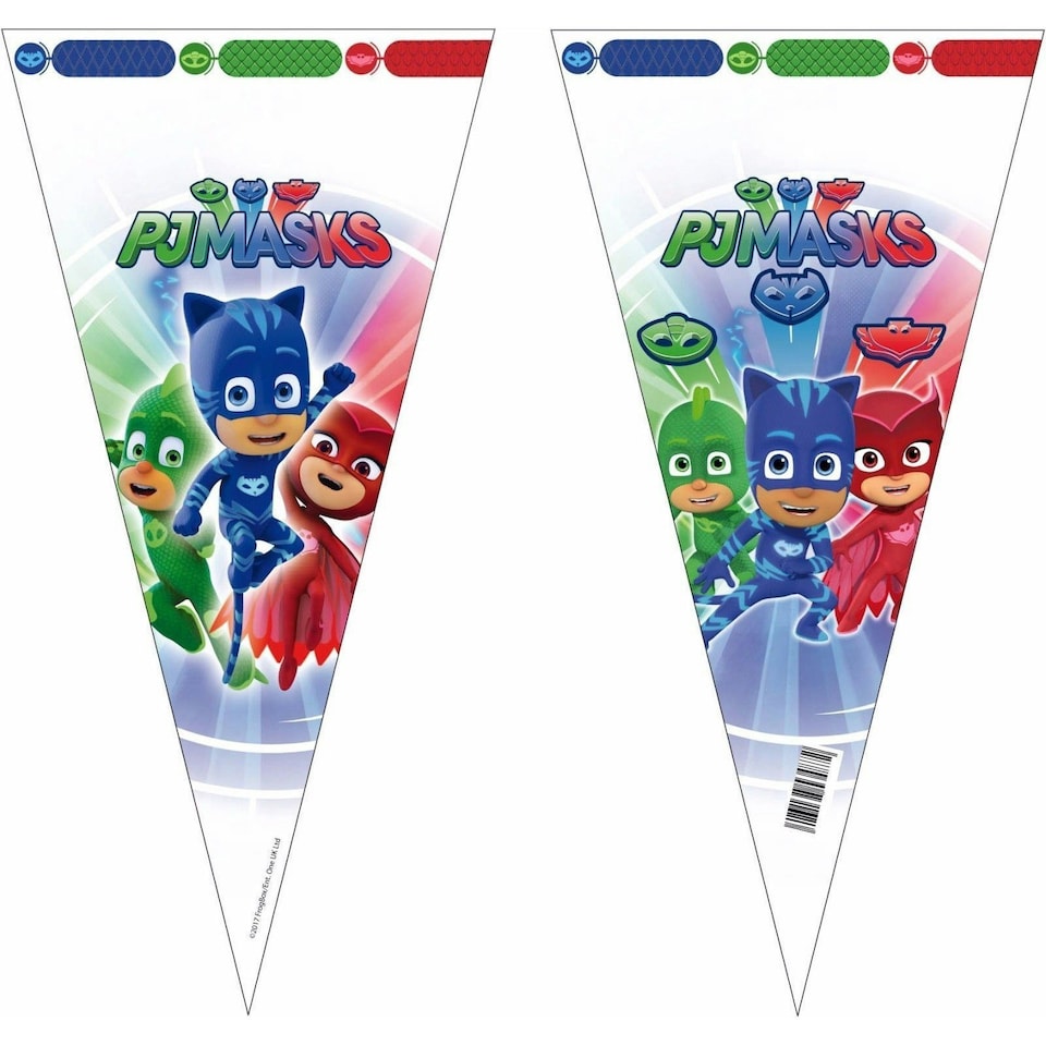 PJ Masks Plastic Cone Party Bags - Multicoloured - One Size