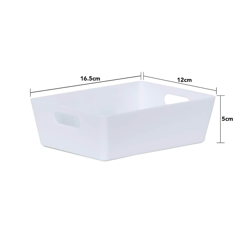 image 1 of Wham Studio 5 x 770ml Rectangular Plastic Storage Baskets Ice White White