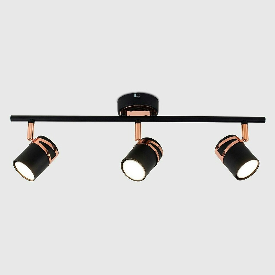 image 1 of ValueLights Garcia Matte Black Spotlight and GU10 Spotlight LED 5W Warm White 3000K Bulb