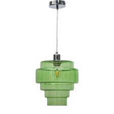Benson - 5 Tier Green Glass Chrome Ceiling Pendant Light