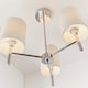 image 4 of Brio 3 Light Semi Flush Multi Arm Ceiling Light Chrome, Off White Silk Effect, E14