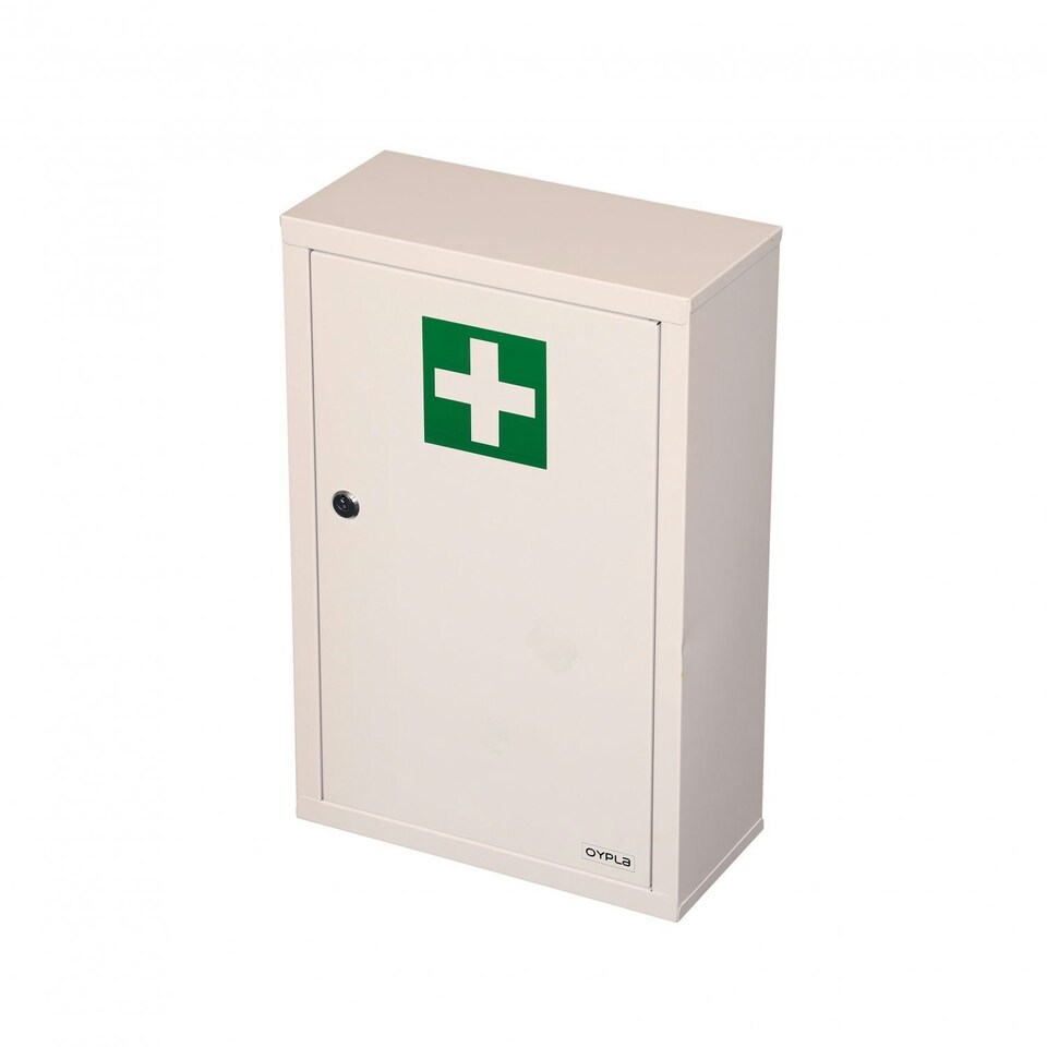 image 1 of Oypla Wall Mounted Metal First Aid Medicine Medical Cabinet Locker White
