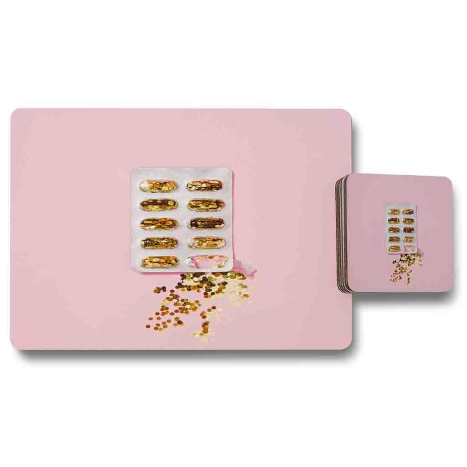 Glitter Pills Placemat & Coaster Set