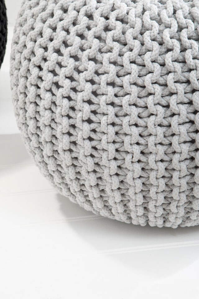 image 1 of Kids Grey knit Pouffe