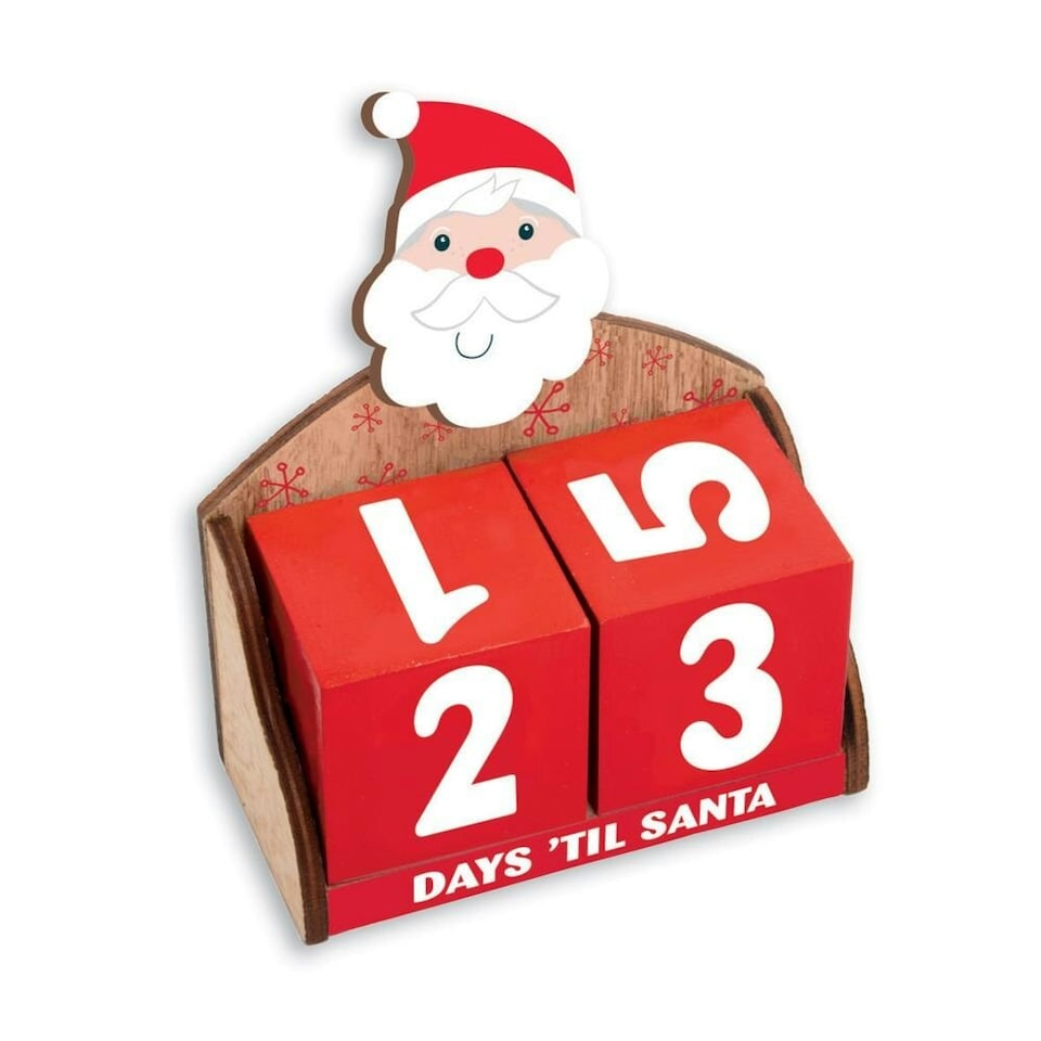 Santa Wooden Advent Christmas Calendar Block