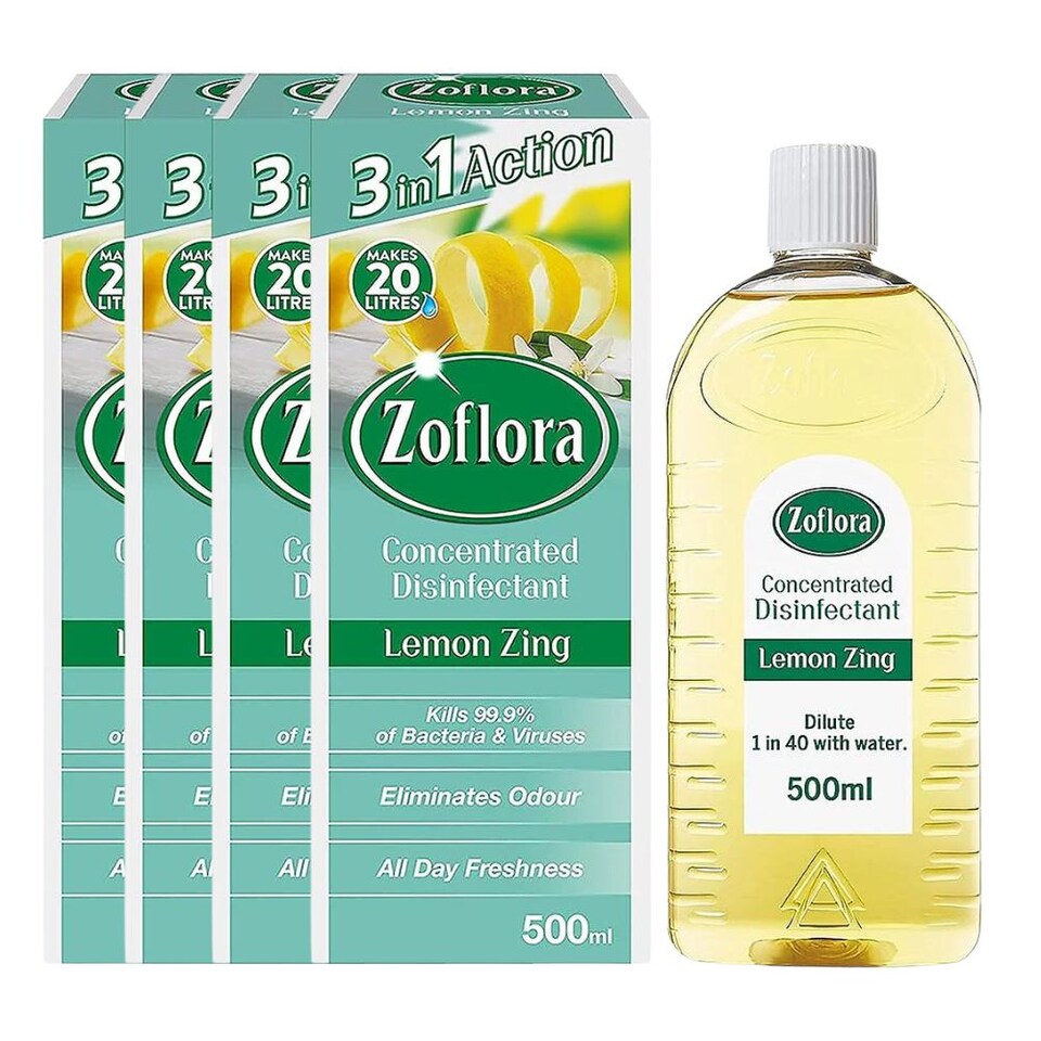 Zoflora Lemon Zing Disinfectant 500ml Multipack 4