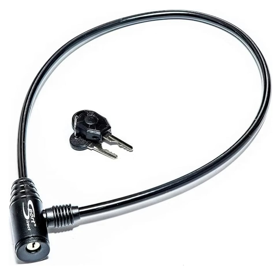 image 1 of Sport Direct 6mm x 76cm Bike Cable Lock With LED Key | Black