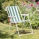 image 7 of Harbour Housewares Folding Metal Beach Chairs - Blue/Green Stripe - Pack of 2 | Multi | Multi