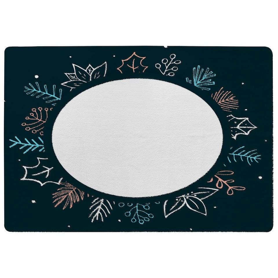 image 1 of Winter Flowers (Rug) Blue | Large: 140x200cm