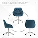image 6 of Vinsetto Velvet Home Office Chair Desk Chair with Adjustable Height, Blue
