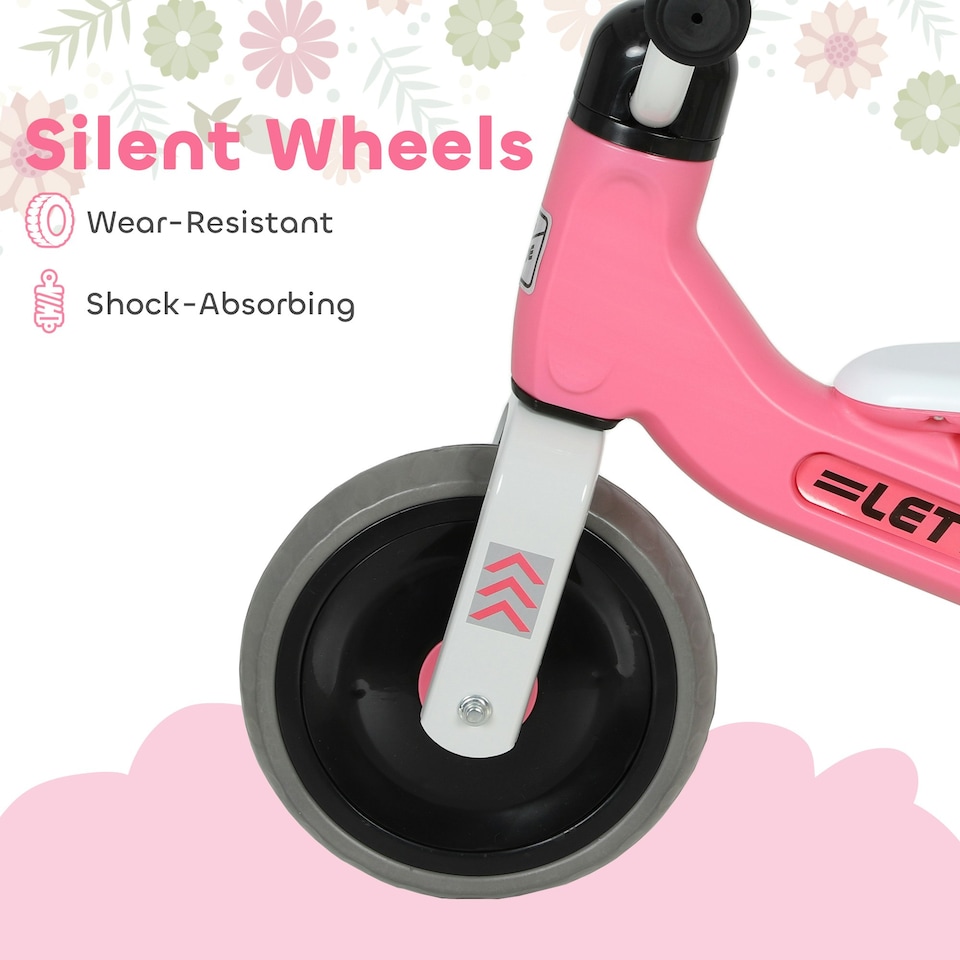 image 1 of AIYAPLAY Baby Balance Bike with 3 Wheels for 12-36 Months, Pink