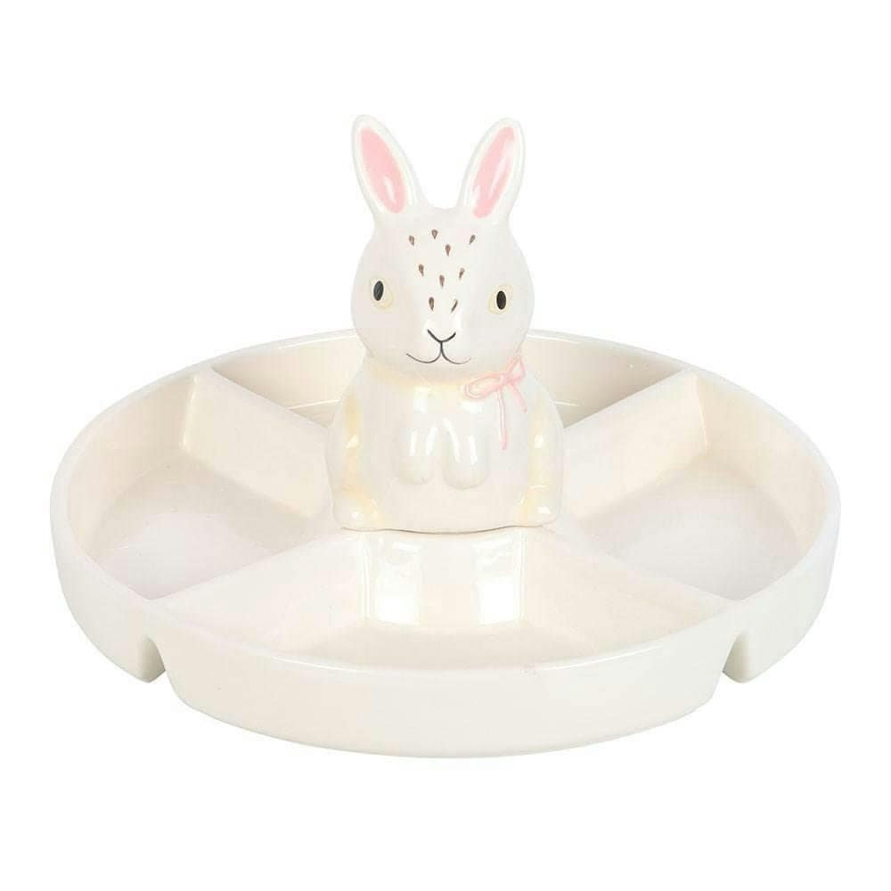 Something Different Chip & Dip Bunny Snack Dish - White - One Size