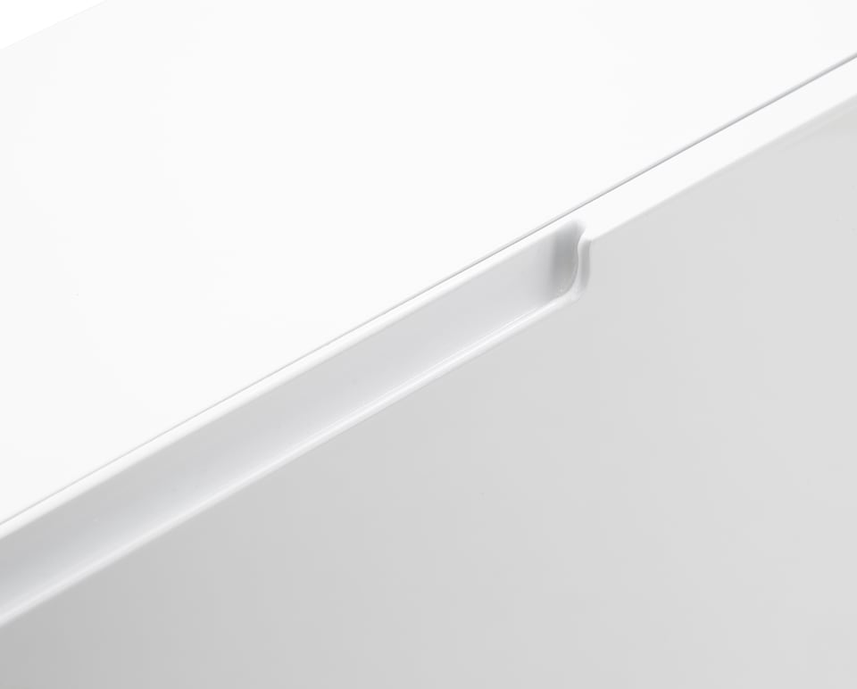 image 1 of Narrow High Gloss 2 Tier Shoe Cabinet | White | White
