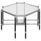 image 3 of Stylish Silver Metal Coffee Table With Black Legs, Octagonal Design Decorative Coffee Table For Livingroom Silver