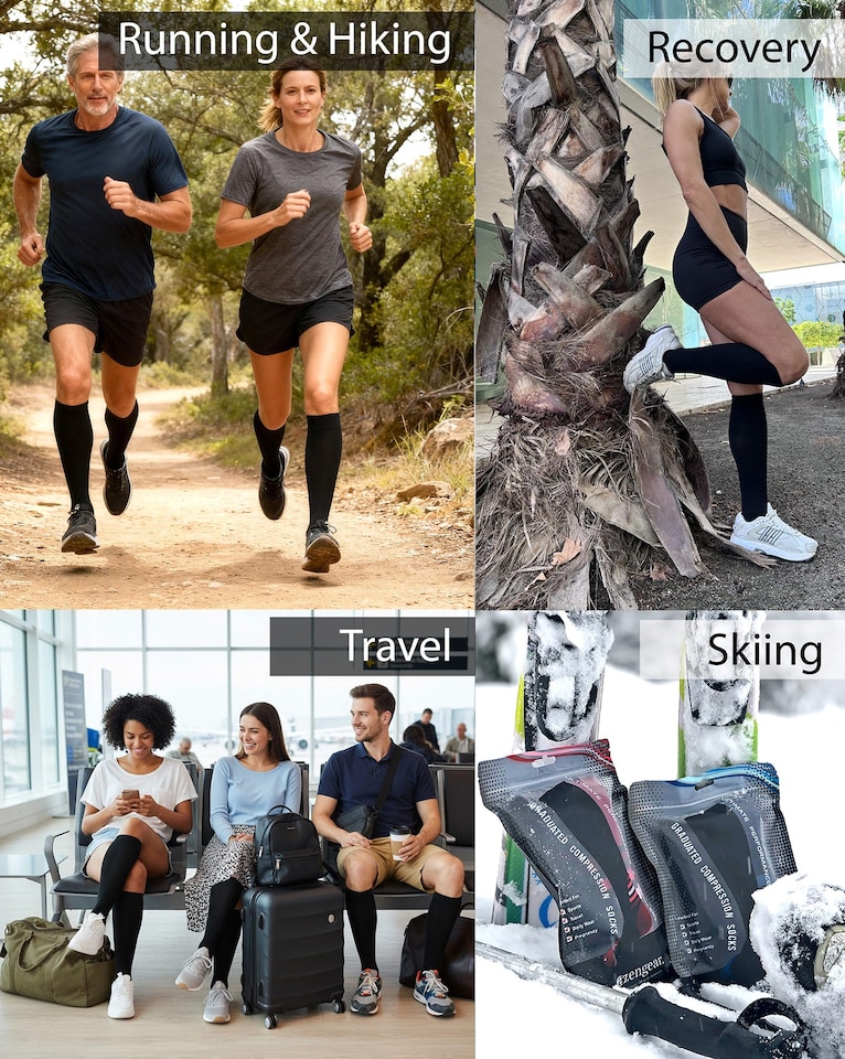 image 1 of aZengear Compression Socks for Women and Men - Seamless Toe, Padded Heel and Sole