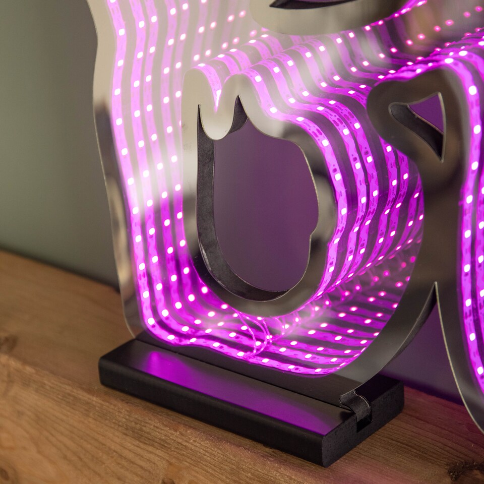 image 1 of 60cm Light up Halloween BOO Infinity Decoration with Pink and White LEDs