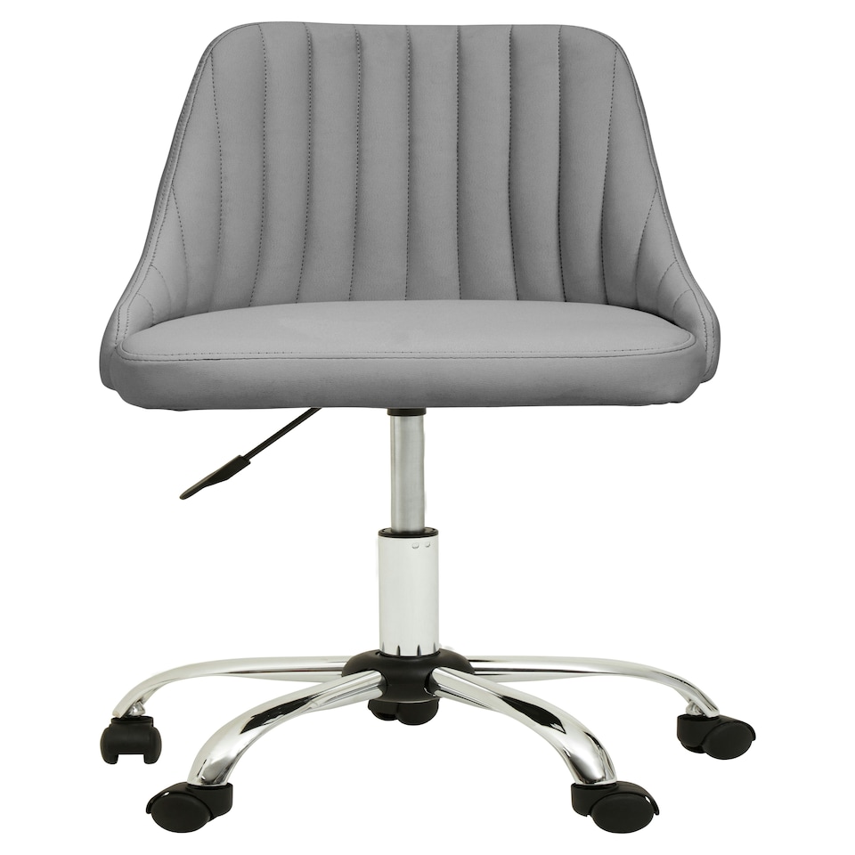 image 1 of Interiors by Premier Brent Grey Leather Effect Home Office Chair