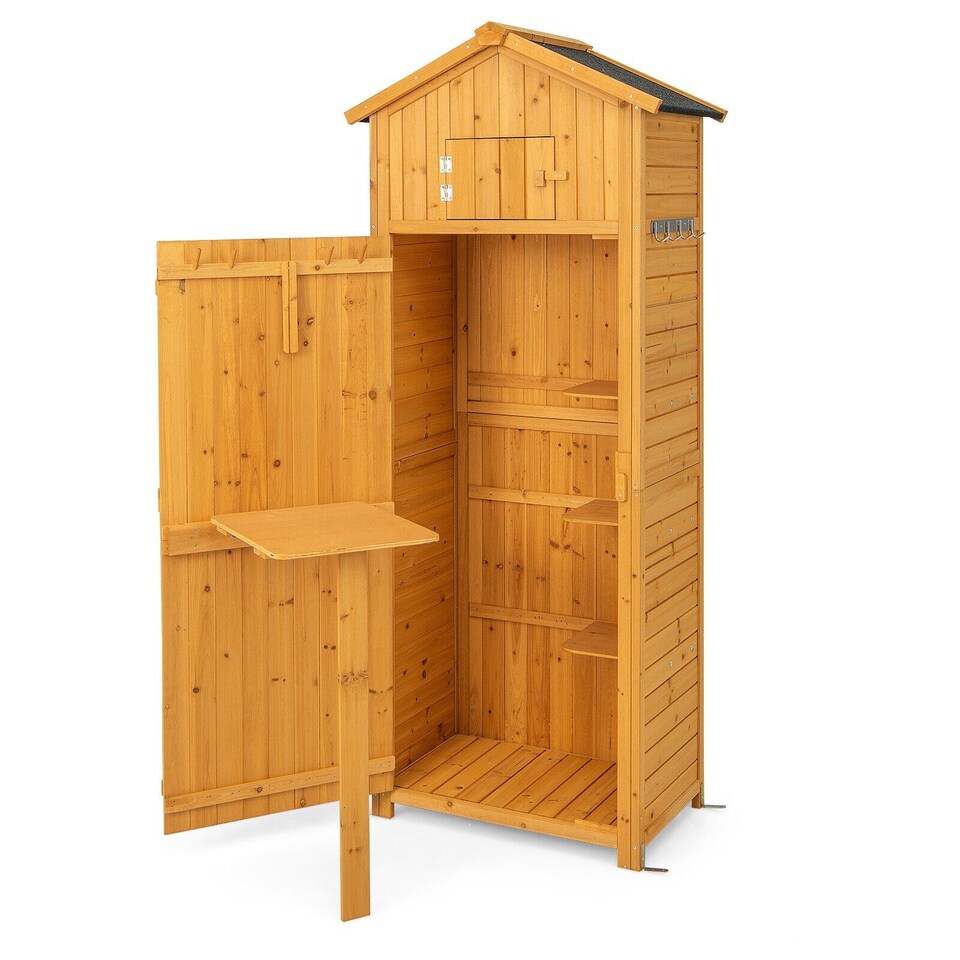 image 1 of Outdoor Storage Shed Garden Tool Utility Cabinet Waterproof Asphalt Roof