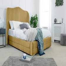 Dorridge Plush King Bed Frame - Beige