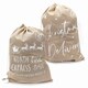 image 1 of Plush Christmas Hessian Style Printed Sack