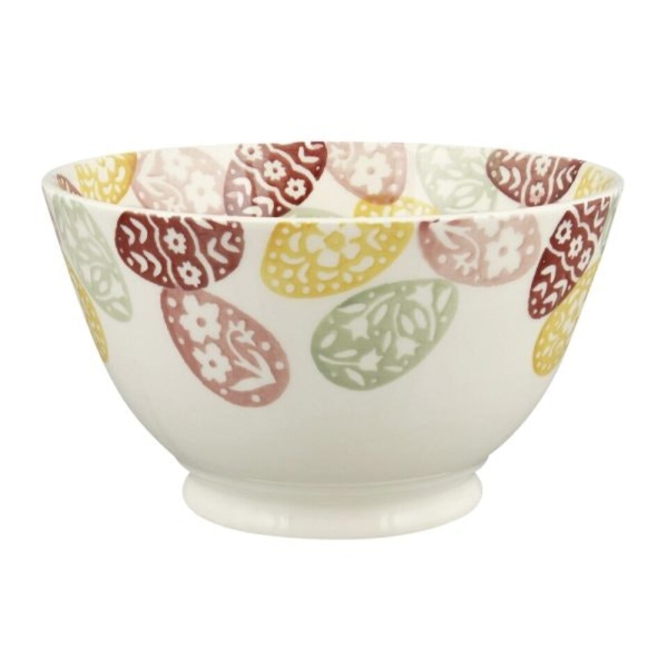 image 1 of Serving Bowl: 16cm Serving Bowl Emma Bridgewater Easter Eggs Medium Old Bowl, Ceramic White