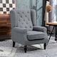 image 2 of HOMCOM Accent Armchair Home Furniture Retro Tufted Club Fabric Grey Grey