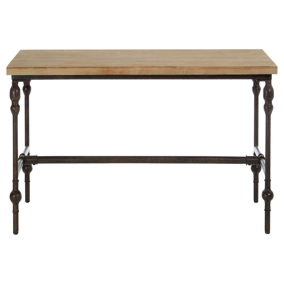 image 1 of Interiors by Premier Wood Top Coffee Table, Industrial Style Coffee table, Rectangular Coffee Table, Wood Top Metal Coffee Table Cream