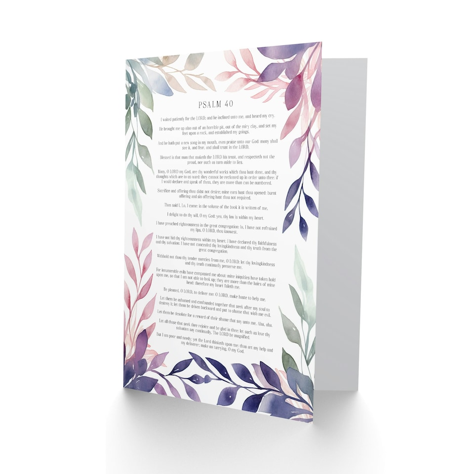 image 1 of Psalm 40 Waited Patiently for the Lord Old Testament Christian Birthday Card