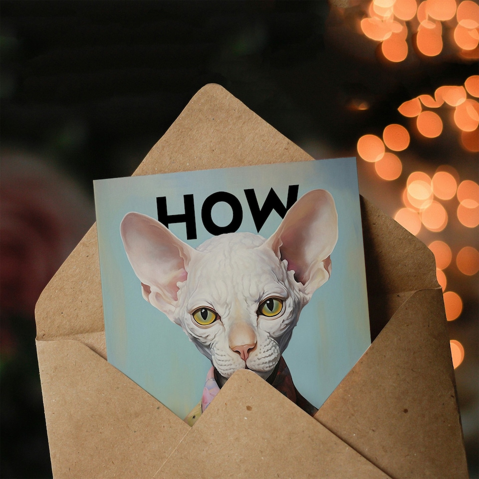 image 1 of Stylish Sphynx Cat How Old For Him Her Funny Birthday Card