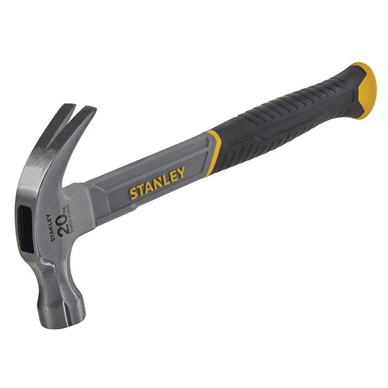Stanley Hand Tools Curved Claw Hammer, Fibreglass Shaft - Multi Colour - 570g (20oz)