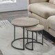image 8 of Set Of 2 Round Nesting Tables Grey Grey