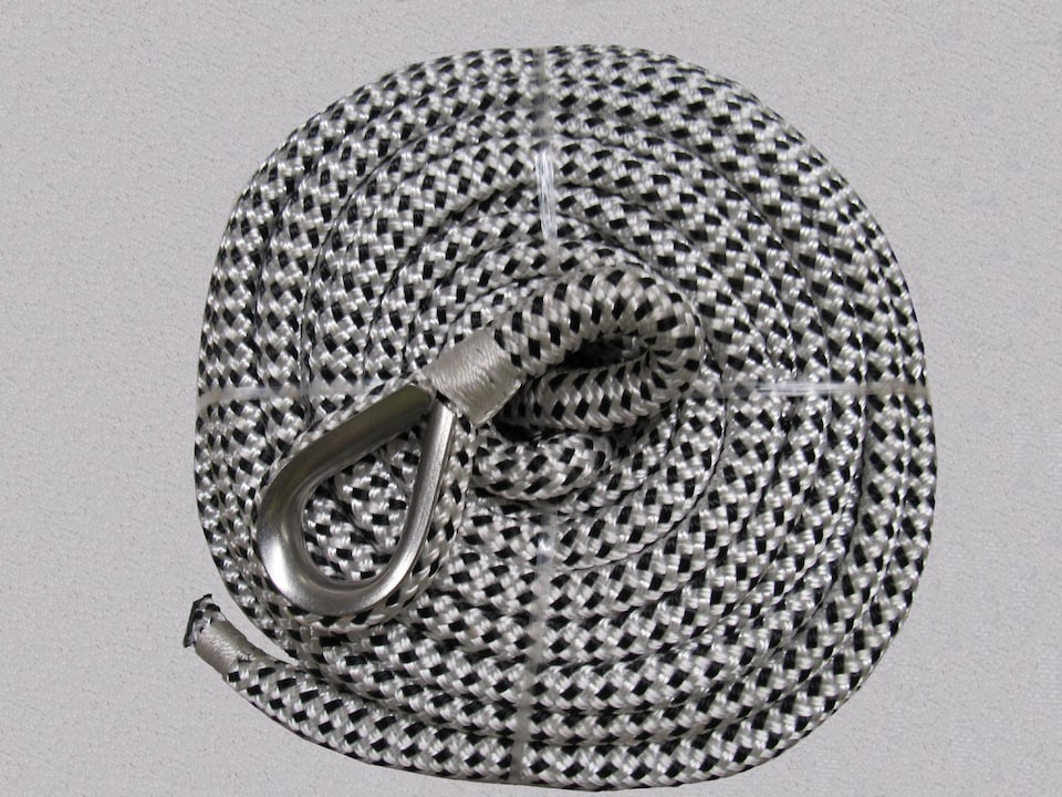 Boat Anchor Line Rope (12MM 35M Double Braided Spliced Bungee with Thimble)