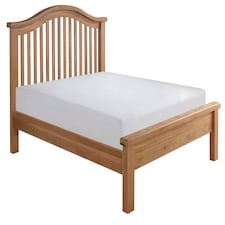 6ft Super King Real oak,Chunky, Curved, Solid,strong,wood bed frame.Low foot end wooden bedstead