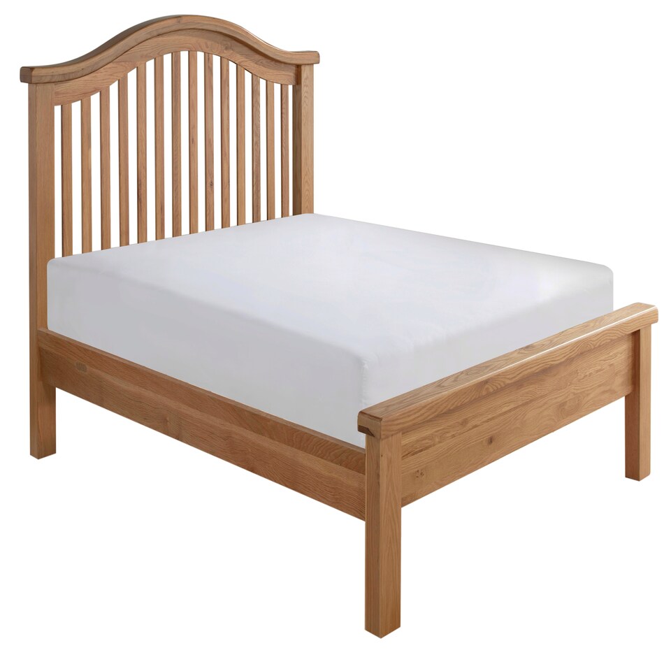 image 1 of 6ft Super King Real oak,Chunky, Curved, Solid,strong,wood bed frame.Low foot end wooden bedstead