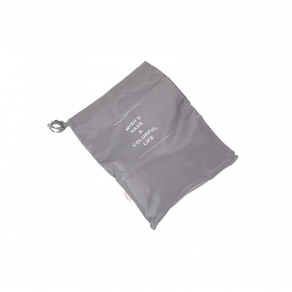 image 1 of Oypla Pack of 6 Waterproof Travel Luggage Organiser Packing Bags Grey