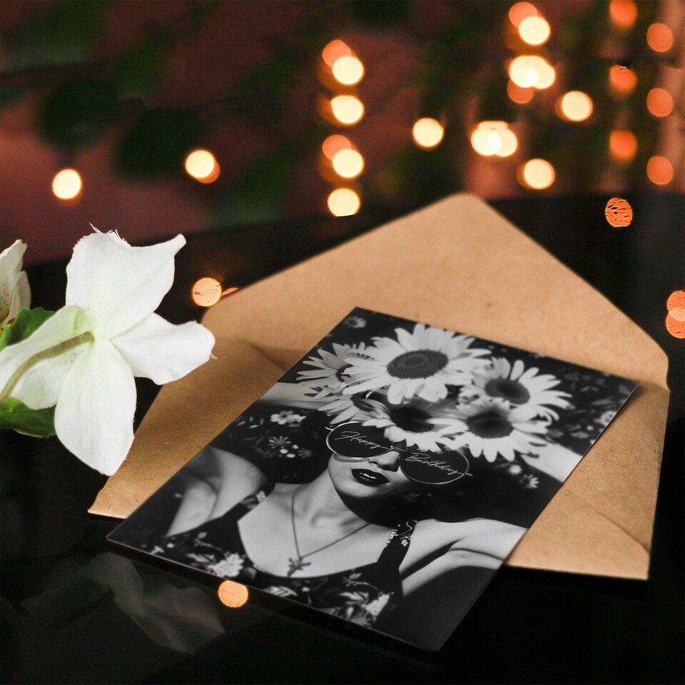 image 1 of Daisy Flower Crown Lady Spring Fashion Woman Her Birthday Card