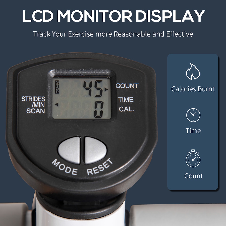 image 1 of HOMCOM Adjustable Twist Stepper Step Machine For Home Gym Aerobic Workout