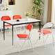 image 6 of Set of 4 Folding Dining Chairs Metal Frame Padded Seats