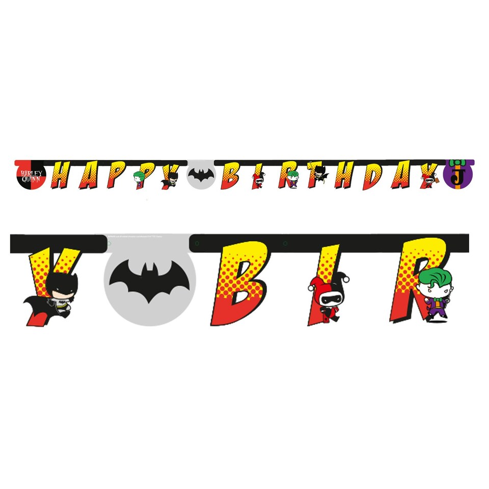 Batman Letter Happy Birthday Banner - Multicoloured - One Size