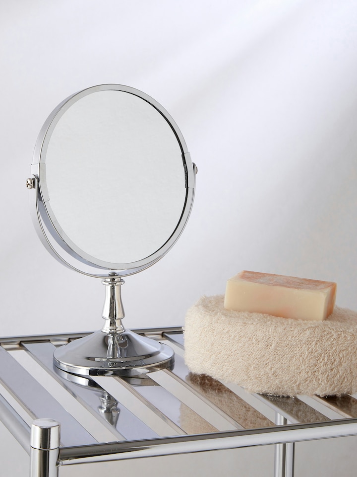 image 1 of Chrome Large Swivel Mirror | Silver