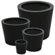image 5 of Primrose Black Polystone Patio Garden Outdoor Round Planter 70cm
