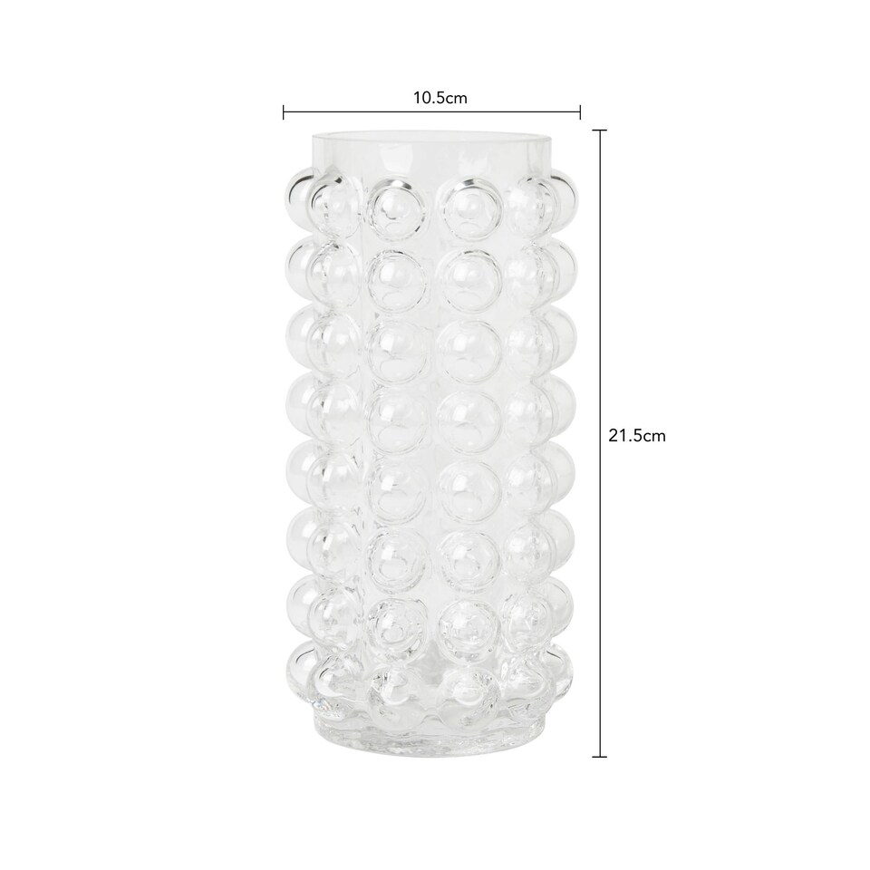 image 1 of BHS Small Bobble Glass Vase, Clear