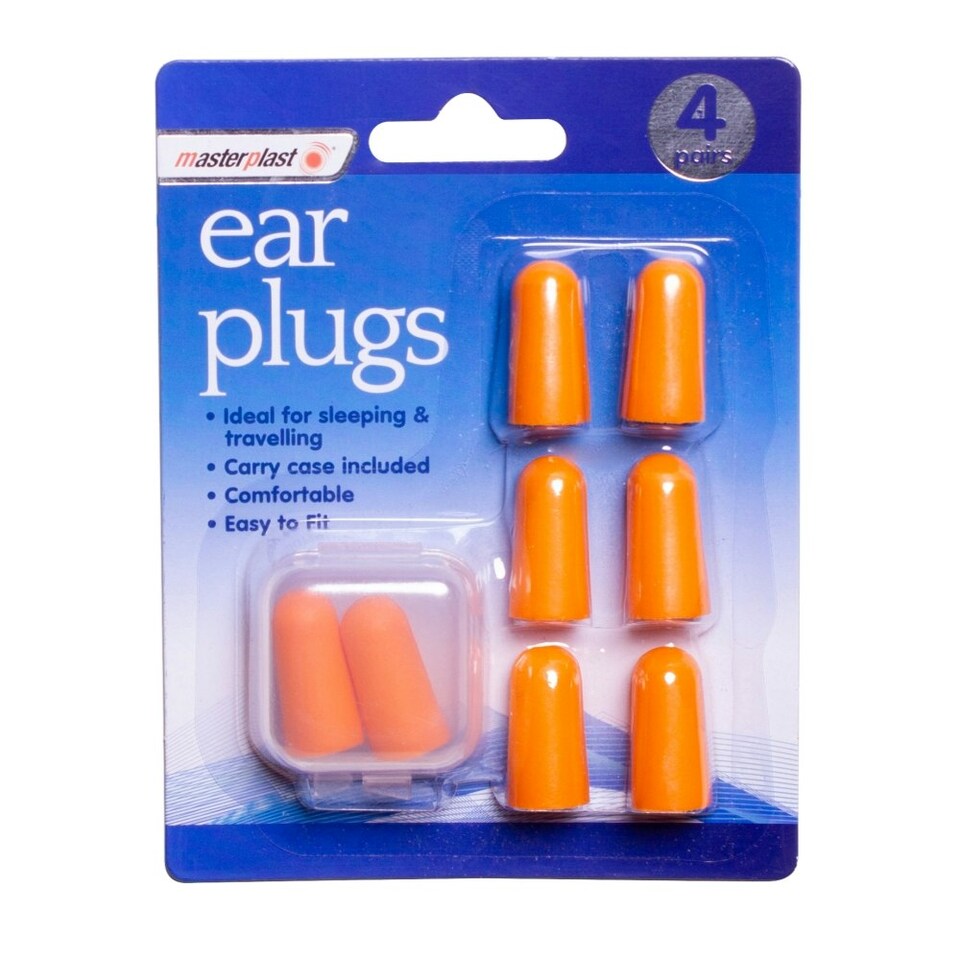 MasterPlast Set Of 4 Ear Plugs With Carry Case
