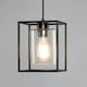 image 3 of BHS Hardy Cage Ceiling Pendant with Bubble Glass Shade | Black | Matte Black | 1