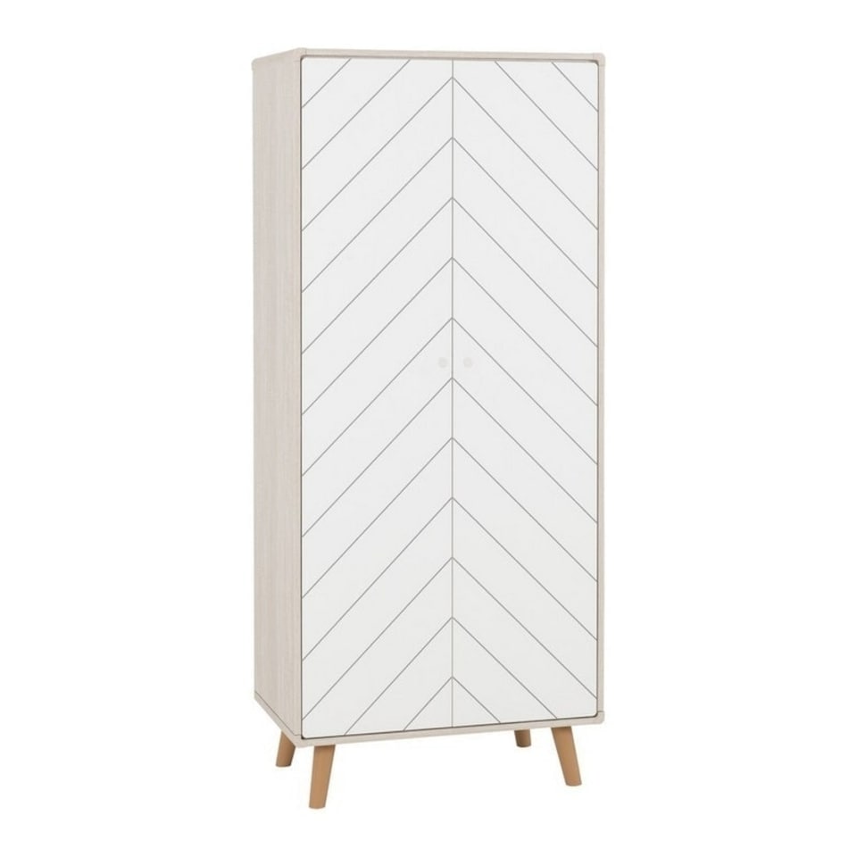 image 1 of Dixie 2 Door Wardrobe - L47 x W78 x H182.5 cm - Dusty Grey/White White