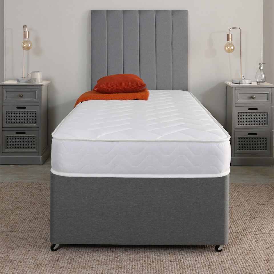 image 1 of Quilted Brick Hybrid Mattress - 18cm Deep, Soft Firmness | White | King