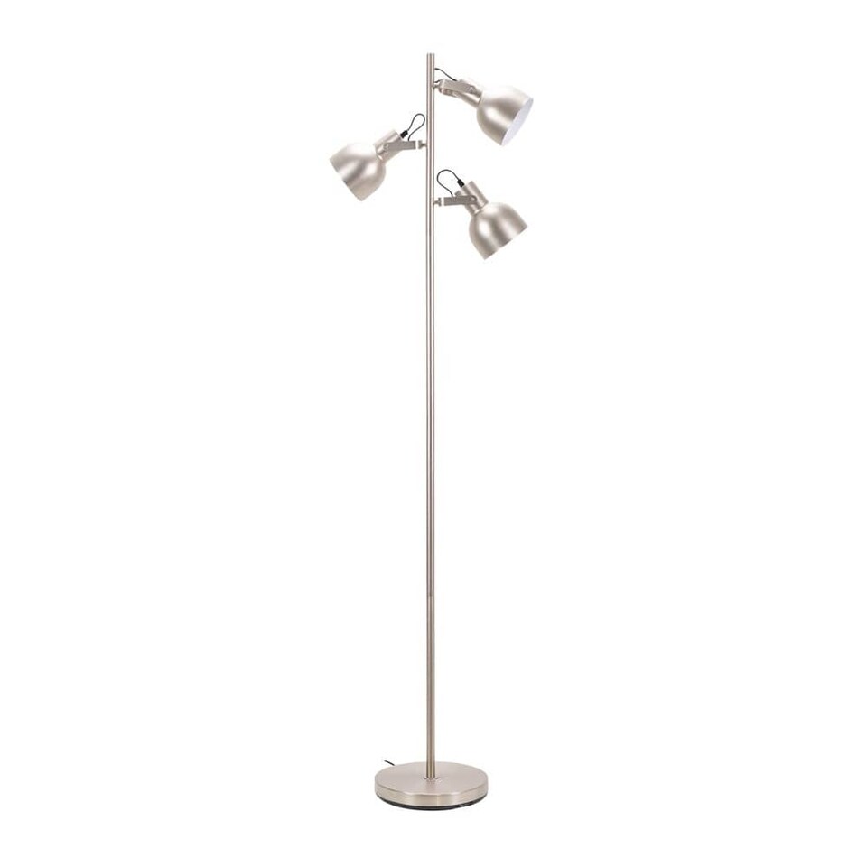 image 1 of ValueLights Albie Chrome 3 Way Adjustable Directional Floor Lamp