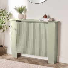 OHS Ribbed Radiator Cover Slatted Engineered Wood - Medium | Green | Sage