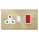 image 1 of SE HOME Satin / Brushed Brass Cooker Control 45A With 13A Switched Plug Socket White | Satin Brass