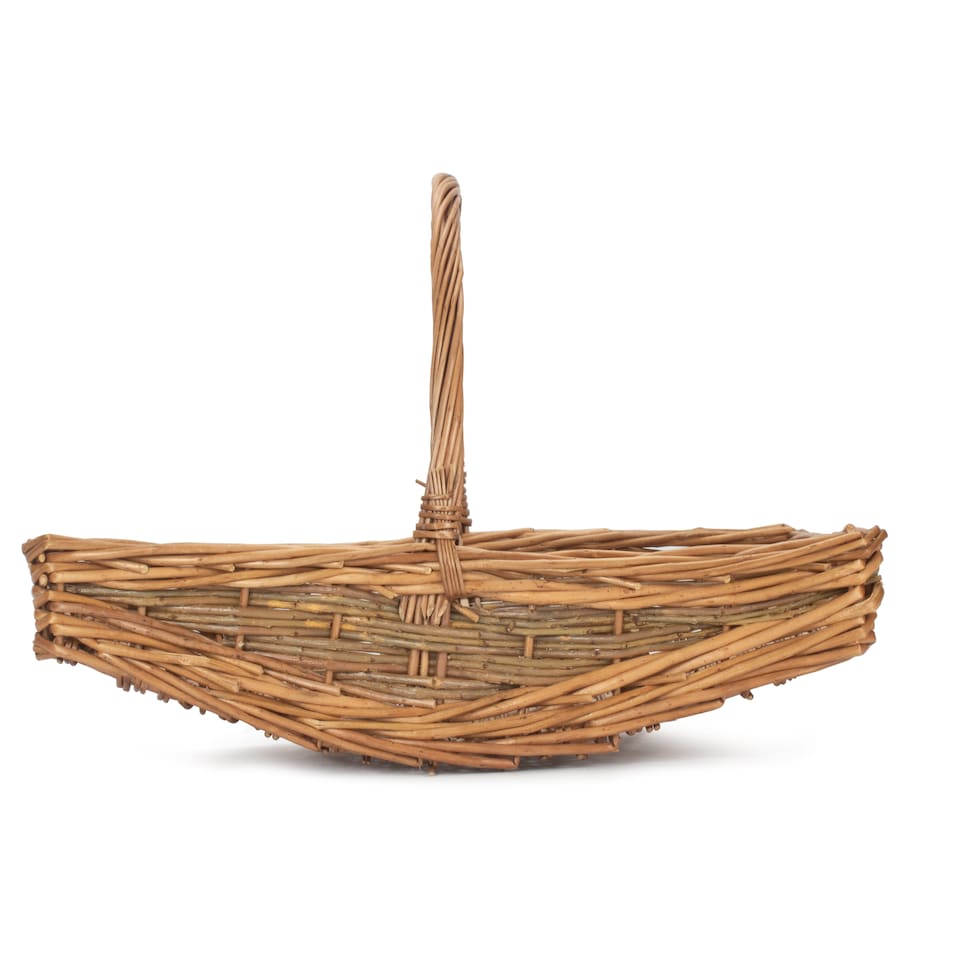 image 1 of Small Unpeeled Willow Garden Trug Basket | Brown | Brown | Small